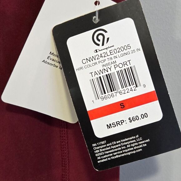🐢 NWT  C9 Champion Women's Soft Stretch Legging With Pockets Burgundy size S - Picture 6 of 11